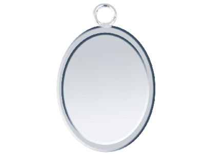 Ebauche pendentif Ovale avec cadre 15 x 12 x 1,5 mm, Argent fin recuit - Image Standard - 1