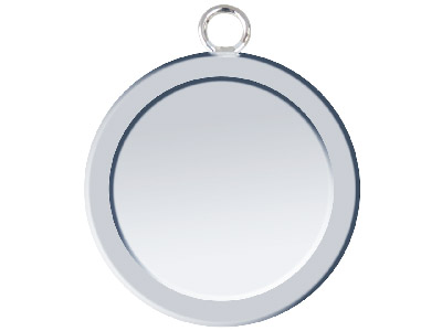 Ebauche pendentif rond 20 mm, encadré rond vierge, Argent recuit - Image Standard - 1