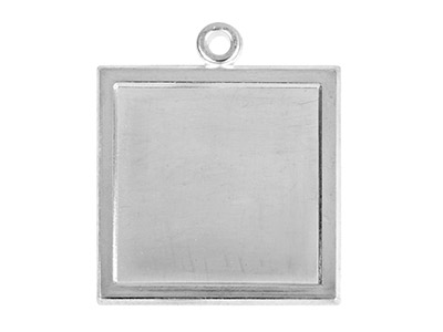 Ebauche pendentif Carré avec cadre 1,5 x 14,5 mm, Argent fin recuit - Image Standard - 1
