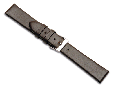 Bracelet montre en cuir de veau Marron, 18 mm