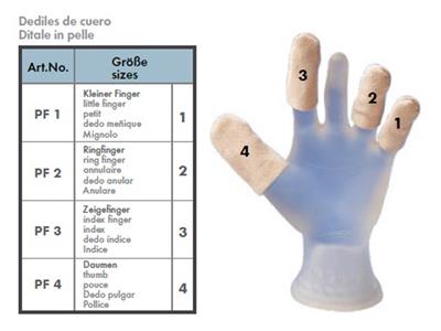 Doigtier en cuir avec élastique, pour pouce, Hatho - Image Standard - 2