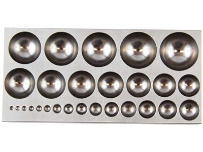 Dé à emboutir plat, 27  trous de 1,50 à 25 mm, acier semi poli - Image Standard - 1