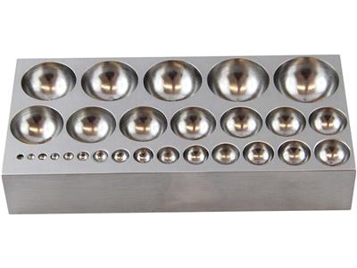 Dé à emboutir plat, 27  trous de 1,50 à 25 mm, acier semi poli - Image Standard - 2