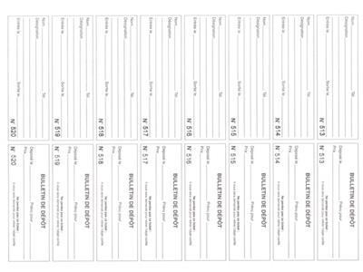 Bulletin de dépôt simple - Image Standard - 2