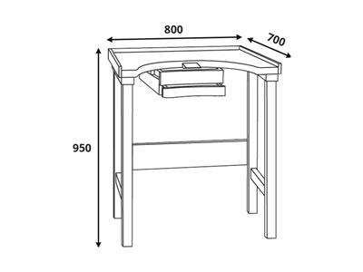 Etabli de bijoutier une place, double tiroir central, en hêtre - Image Standard - 2