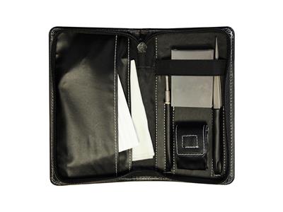 Kit pour les diamantaires avec plateau, pelle, brucelle, loupe, chiffon et pince à pierres - Image Standard - 2