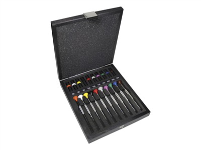 Coffret de 10 tournevis dhorloguer en acier inox, Bergeon