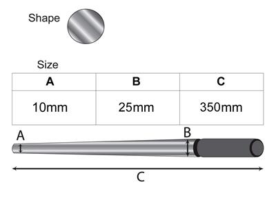 Triboulet à forger en acier trempé, rond, diamètre de 25 à 10 mm,  longueur 35 cm - Image Standard - 3
