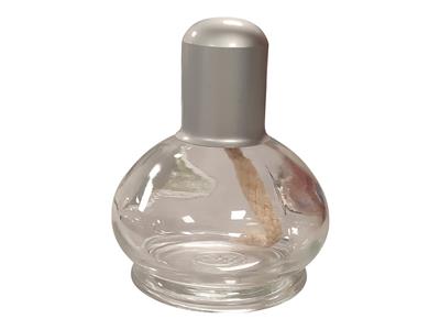 Lampe à alcool 100 ml en verre, avec mèche et bouchon en aluminium - Image Standard - 2