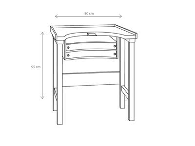 Etabli de bijoutier une place, double tiroir large, en hêtre - Image Standard - 3
