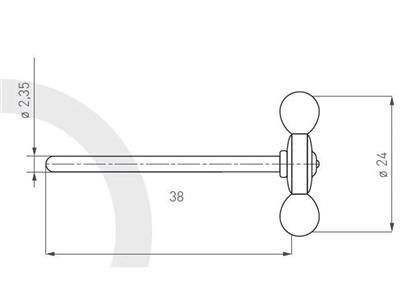 Brossette circulaire en fil de coton, diamètre 24 mm, Antilope - Image Standard - 2