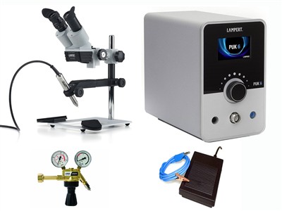 Machine à souder PUK 6, binoculaire SM6, pédale et manodétendeur, Lampert, reconditionnée