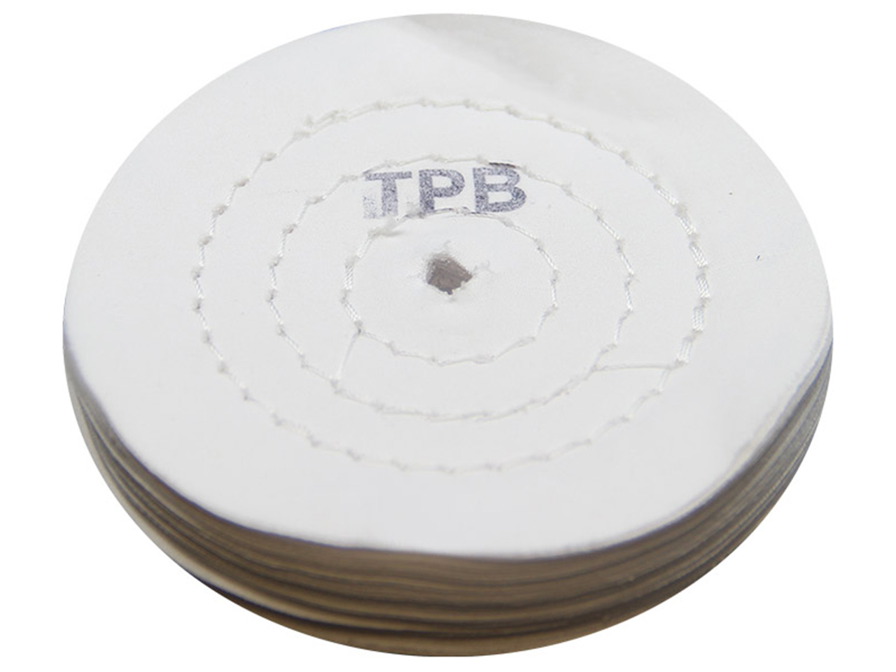 DISQUE COUSU, BLANC de polissage matelassé en coton très doux