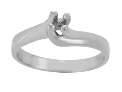 Solitaire Tourbillon 4 griffes pour pierre de 3,2  mm, Or gris 800. Réf. TR4 - Image Standard - 2