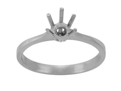 Solitaire 6 griffes pour pierre de 5 mm, Or gris 800. Réf. RO 50/60 - Image Standard - 2