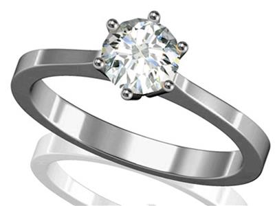 Solitaire 6 griffes pour pierre de 5 mm, Or gris 800. Réf. RO 50/60 - Image Standard - 3