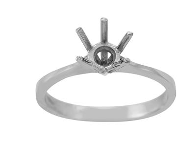 Solitaire 6 griffes pour pierre de 6,5 mm, Or gris 800. Réf. RO 10/120 - Image Standard - 2