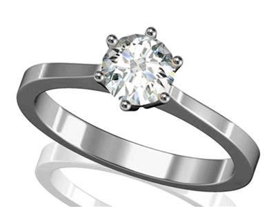 Solitaire 6 griffes pour pierre de 6,5 mm, Or gris 800. Réf. RO 10/120 - Image Standard - 3