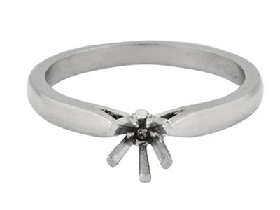 Solitaire 6 griffes, pour pierre de 3/3,5 mm, Or gris 18k Pd 13. Réf. 26001 - Image Standard - 2