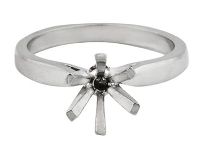 Solitaire 6 griffes, pour pierre de 5 mm, Or gris 18k Pd 13. Réf. 26003 - Image Standard - 2