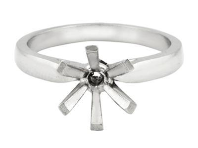 Solitaire 6 griffes, pour pierre de 5,5 mm, Or gris 18k Pd 13. Réf. 26004 - Image Standard - 2