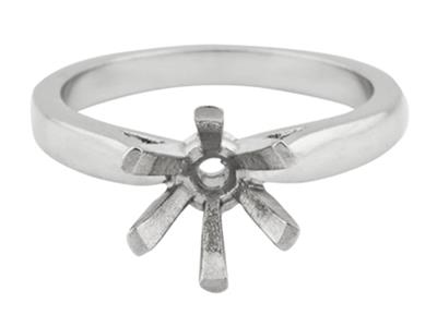 Solitaire 6 griffes, pour pierre de 6 mm, Or gris 18k Pd 13. Réf. 26005 - Image Standard - 2