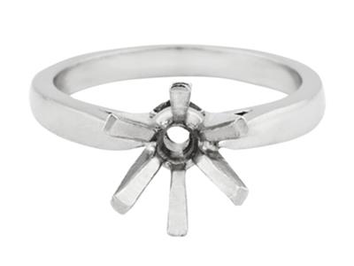 Solitaire 6 griffes, pour pierre de 6,5 mm, Or gris 18k Pd 13. Réf. 26006 - Image Standard - 2