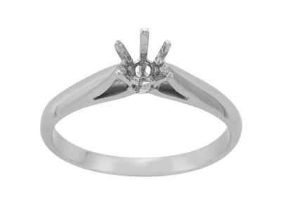 Solitaire 6 griffes pour pierre de 4 mm, Or gris 18k. Réf. 25375 - Image Standard - 2