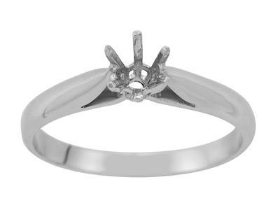 Solitaire 6 griffes pour pierre de 4,50 mm, Or gris 18k. Réf. 25376 - Image Standard - 2