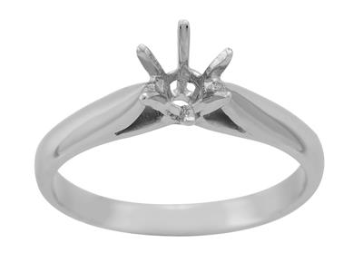 Solitaire 6 griffes pour pierre de 5,90 mm, Or gris 18k. Réf. 25378 - Image Standard - 2