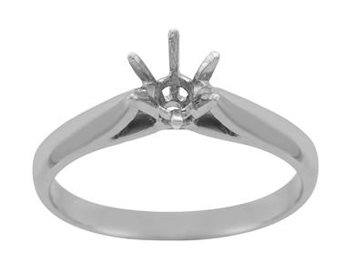 Solitaire 6 griffes pour pierre de 6,10 mm, Or gris 18k. Réf. 25379 - Image Standard - 2