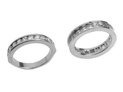 Alliance serti rail 1 rang, Or gris 18k Pd 13,5. Réf. 100/5011 - Image Standard - 3