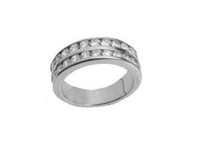 Alliance serti rail 2 rangs, Or gris 18k Pd 13,5. Réf. 00102 - Image Standard - 2