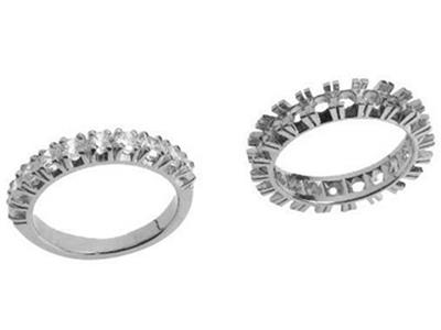 Alliance serti 4 griffes 1 rang, Or gris 18k Pd 13,5. Réf. 306/5005 - Image Standard - 3