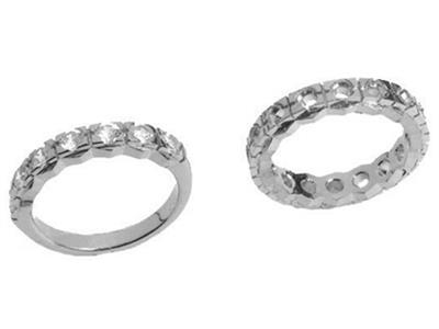 Alliance serti 4 griffes larges 1 rang, Or gris 18k Pd 13,5. Réf. 350 - Image Standard - 3