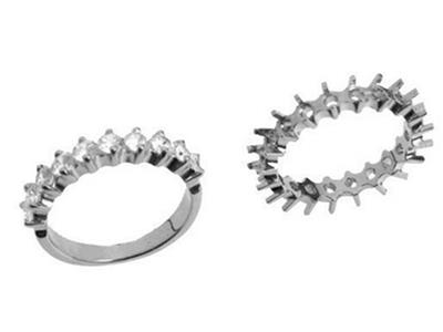 Alliance serti griffes alignées 1 rang, Or gris 18k Pd 13,5. Réf. 390 - Image Standard - 3