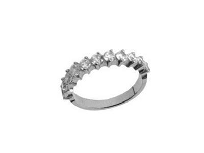 Alliance serti griffes décalées 1 rang, Or gris 18k Pd 13,5. Réf. 391 - Image Standard - 2