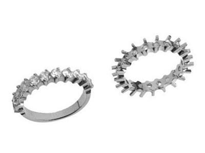 Alliance serti griffes décalées 1 rang, Or gris 18k Pd 13,5. Réf. 391 - Image Standard - 3