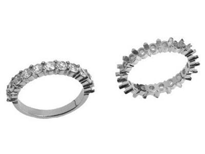 Alliance serti 2 griffes 1 rang, Or gris 18k Pd 13,5. Réf. 440/5037 - Image Standard - 3