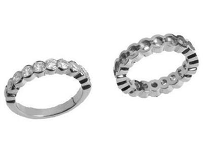 Alliance serti demi-clos 1 rang, Or gris 18k Pd 13,5. Réf. 481 - Image Standard - 3