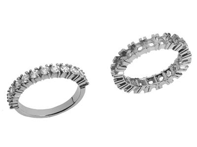 Alliance serti 4 griffes 1 rang, Or gris 18k Pd 13,5. Réf. 525 - Image Standard - 2