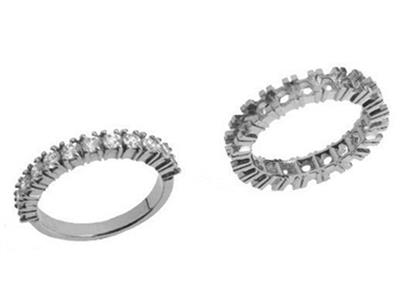 Alliance serti griffes, Or gris 18k Pd 13,5. Réf. 540 - Image Standard - 3