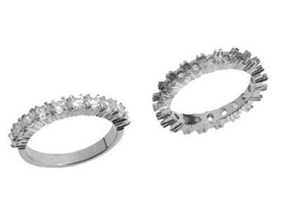 Alliance serti griffes, Or gris 18k Pd 13,5. Réf. 580 - Image Standard - 3