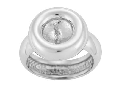 Bague pour une perle de 8 à 10 mm, Or gris 18k. Réf. BG95 - Image Standard - 2