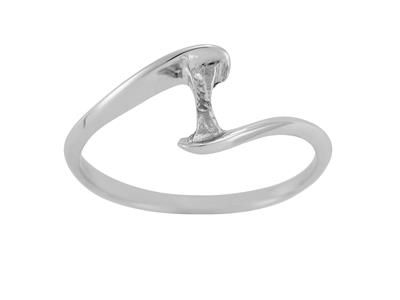 Bague pour une perle de 7 à 9 mm, Or gris 18k. Réf. BG53 - Image Standard - 2