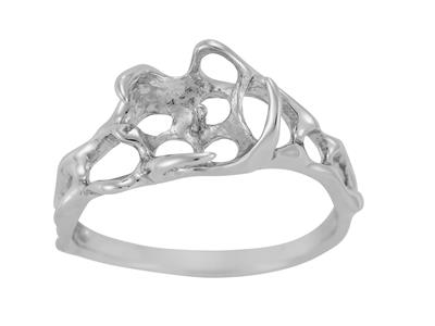 Bague pour une perle de 10 mm, Or gris 18k. Réf. BG160 - Image Standard - 2