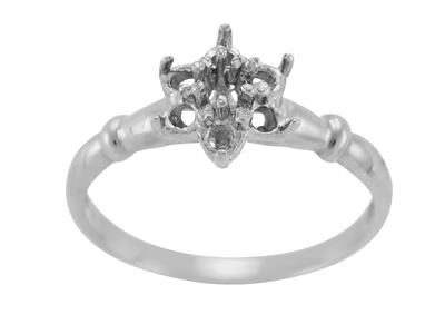 Bague à entourage, pierre centrale ronde 3,5 mm, Or gris 18k. Réf. 18333 - Image Standard - 2