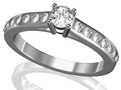 Solitaire 4 griffes pour pierre centrale 6 mm, Or gris 800. Réf. GA70/90 - Image Standard - 3