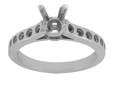 Solitaire 4 griffes pour pierre centrale 6,8 mm, Or gris 800. Réf. GA10/120 - Image Standard - 2