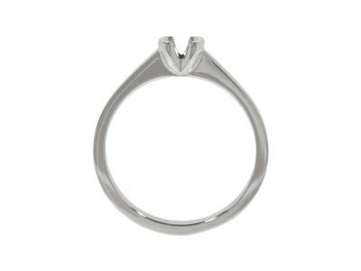 Solitaire serti demi-clos pour pierre de 3,80 mm, corps plat, Or gris 18k Pd, doigt 70 - Image Standard - 2